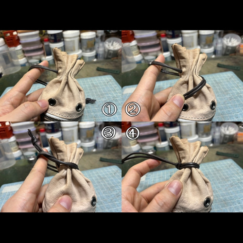 大おばけ袋 巾着袋 革工房kimamamono 通販 18495149｜Creema(クリーマ)