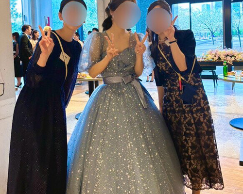 【美品】AIMER キラキラサッシュベルト（はこなし） カラードレス ネイビー ベアトップ サッシュベルト キラキラ