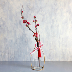 花器付き】カラフル陶器の7つ口花瓶とカラフルフラワーの盛り合わせ