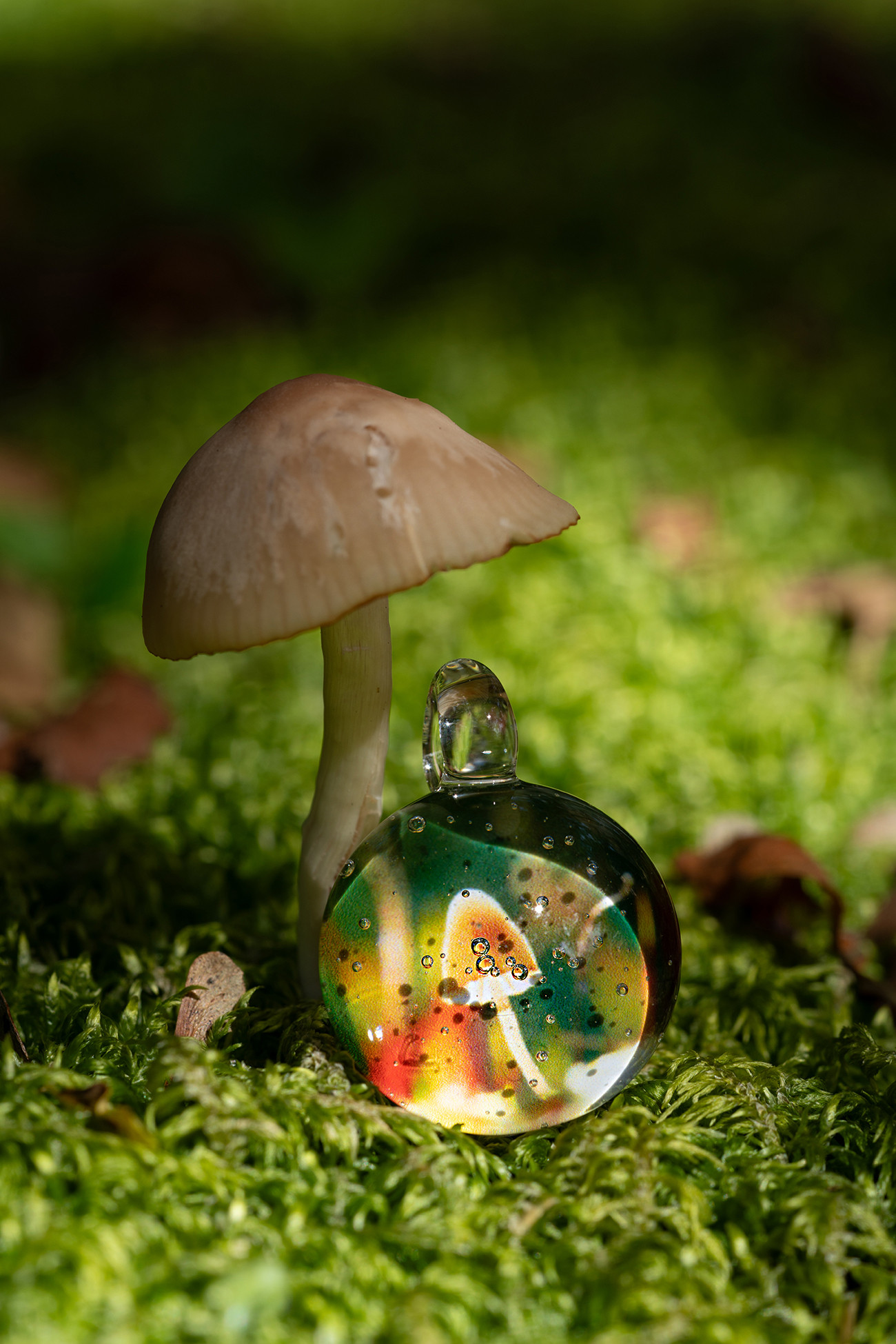 【受注製作】水中ガラス カボション ペンダントトップ S「おとぎの子」