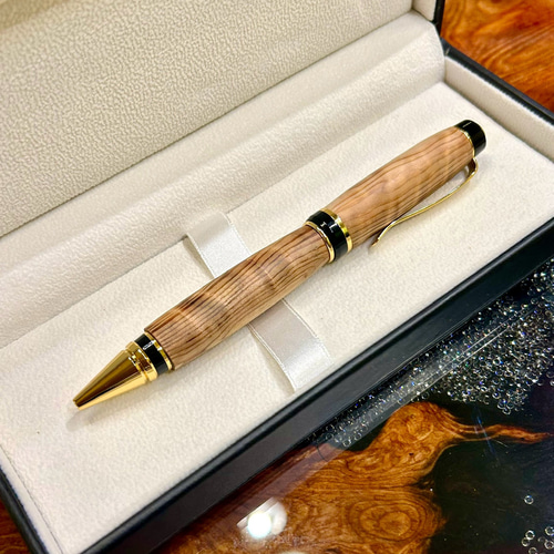 長寿の木】虎みたいな屋久杉虎杢・光明杢のボールペン・長寿を祈る