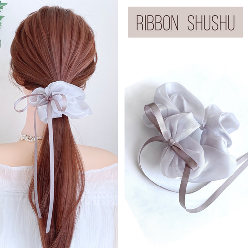 リボン ヘアゴム ヘアアクセサリー カノンリボン 和柄 ピンク