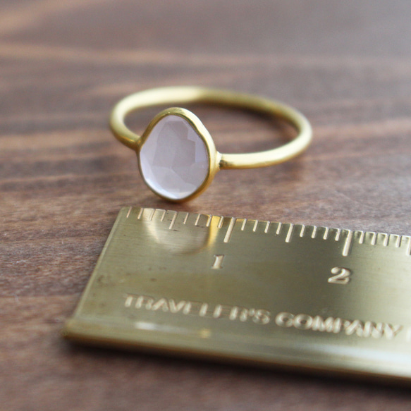 玫瑰石英戒指（黃銅） 第4張的照片