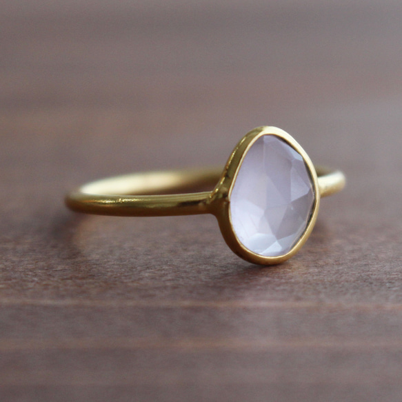 玫瑰石英戒指（黃銅） 第1張的照片