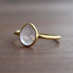 玫瑰石英戒指（黃銅） 第2張的照片