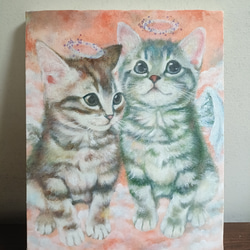 三毛猫とリンドウの絵 油絵原画「sincere eyes」 絵画 Rio Yuki 三毛猫とリンドウの絵 油絵原画「sincere eyes」 絵画 Rio Yuki