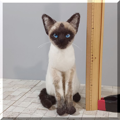 期間限定 数量限定 羊毛フェルト☆シャム猫 さん 羊毛フェルト - 羊毛フェルト