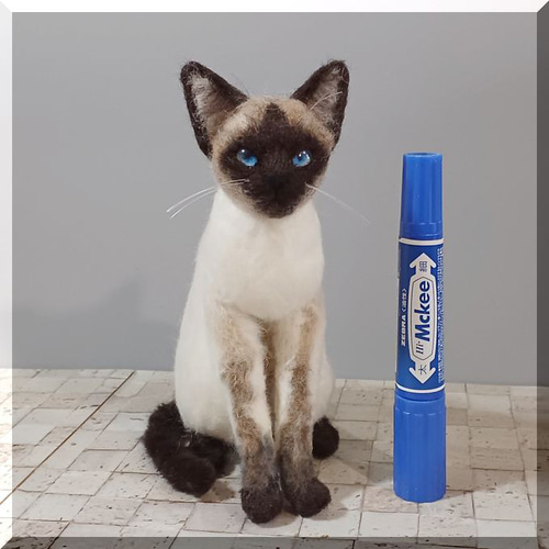 【確認用】シャム猫さん✽羊毛フェルト 羊毛フェルト 猫 シャム猫さん サイアミーズ ねこ ネコ 猫フィギュア