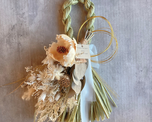 ドライフラワー しめ縄飾り スワッグ 2way しめ縄・しめ飾り atelier