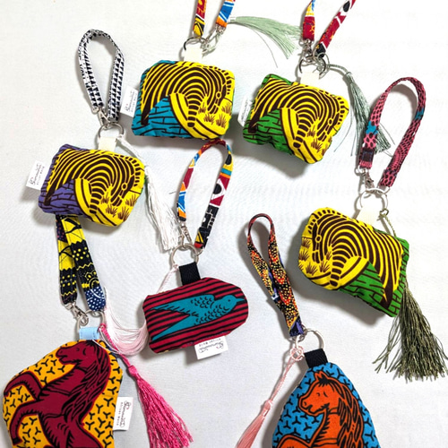 カップホルダー♪アフリカンプリント♥ハンドメイド カップホルダー♪アフリカンプリント♥ハンドメイド ネット編み