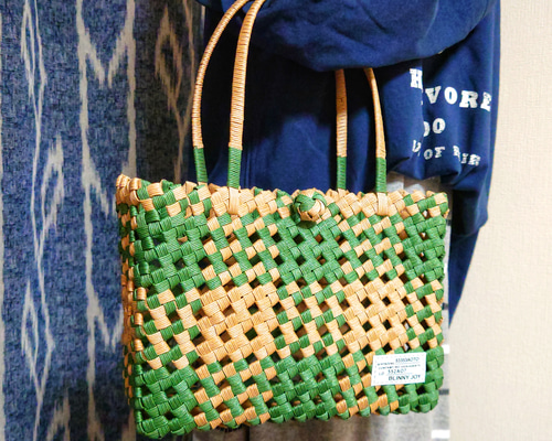 ちかこ　クラフトバンド　切替チェックのかごバッグ4点 mqdefault.jpg