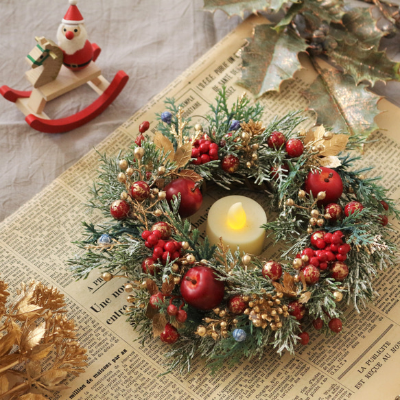 クリスマス　ミニチュア　飾り　リース　ソリ　プレゼント　オーナメント　ラッピング クリスマス ミニチュア 飾り リース ソリ プレゼント
