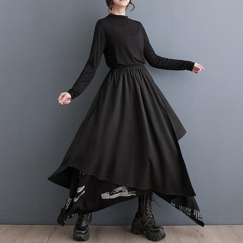 大きいサイズ スカート　イレギュラー　ヘム　レディース 秋冬　春 新品 スカート ロング 大きいサイズ レディース 秋冬 春 新品 イ