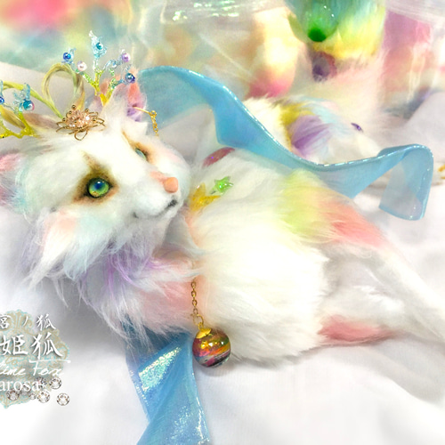 竜宮ノ狐～乙姫狐 完全オリジナル きつね 狐 羊毛フェルト アート