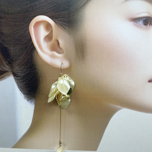 結婚式 大ぶり バロックパール パールピアス ウエディング
