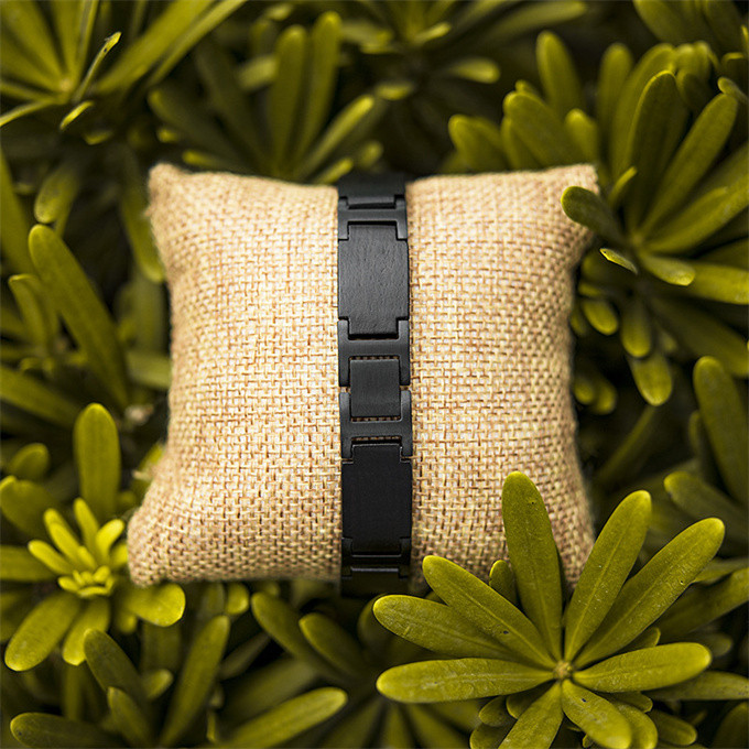 黒檀 木 タングステン鋼 ステンレス鋼 バングル ブレスレット ハンドメイド 手作り ギフト 232-3