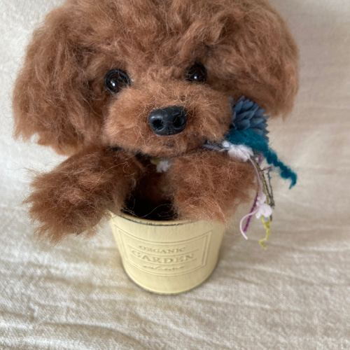 羊毛フェルト トイプードル 愛犬 プレゼント カップ犬 トイプー