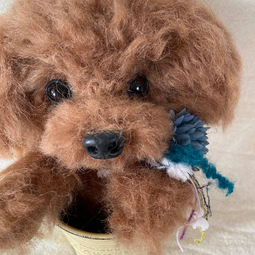 羊毛フェルト トイプードル 愛犬 プレゼント カップ犬 トイプー