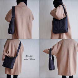 選べるＭ/Ｌサイズ 大容量のスクエア型  ワンショルダーバッグ(軽量/黒/A4対応)撥水ナイロン 通勤通学 旅行に◎ 3枚目の画像