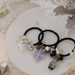 涼やか◇夏色クリアカラー◇シャボン玉みたいなじゃらじゃらヘアゴム