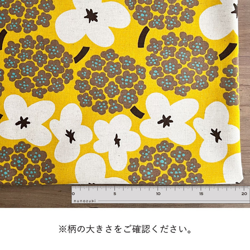 花柄生地 布 ブーケ 綿麻キャンバス コットンリネン 50cm単位