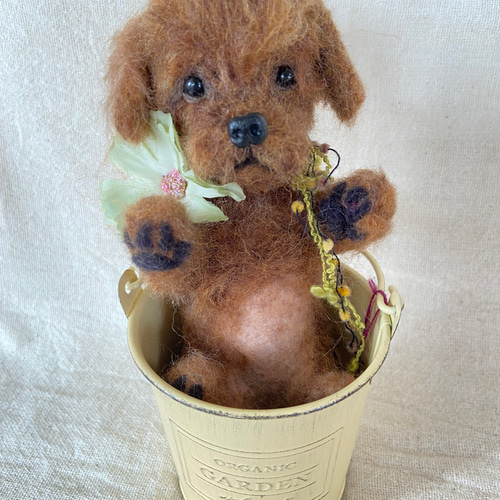 トイプードル 羊毛フェルト 愛犬 プレゼント 赤ちゃん 子犬 羊毛