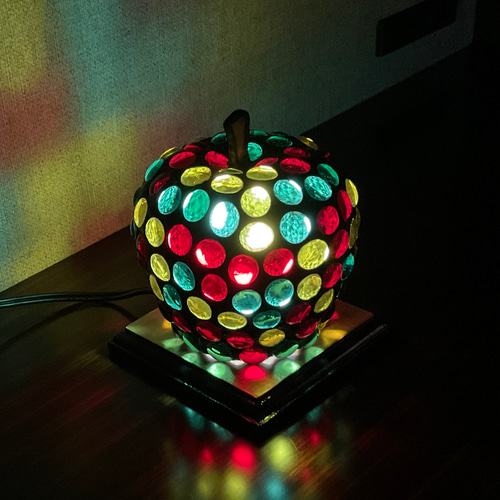 カラフルりんごのステンドグラスランプ 2 スタンドライト・テーブル