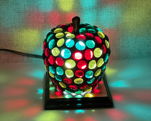 りんご4点セット　林檎のステンドグラスランプとAppleガラス小物 473853d0a73caf75386ec169207b22
