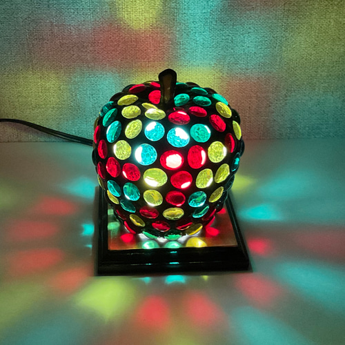 カラフルりんごのステンドグラスランプ 2 スタンドライト・テーブル