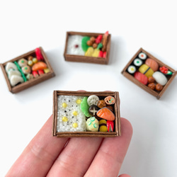 ミニチュアフード】高級寿司屋さんのチャーム キーホルダー