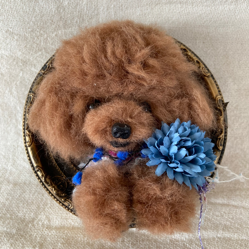 トイプードル 額 羊毛 羊毛フェルト 愛犬 プレゼント 羊毛