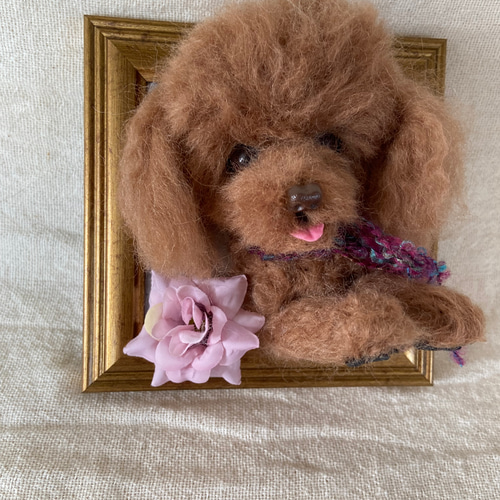 トイプードル 額 羊毛 羊毛フェルト 愛犬 プレゼント 羊毛フェルト