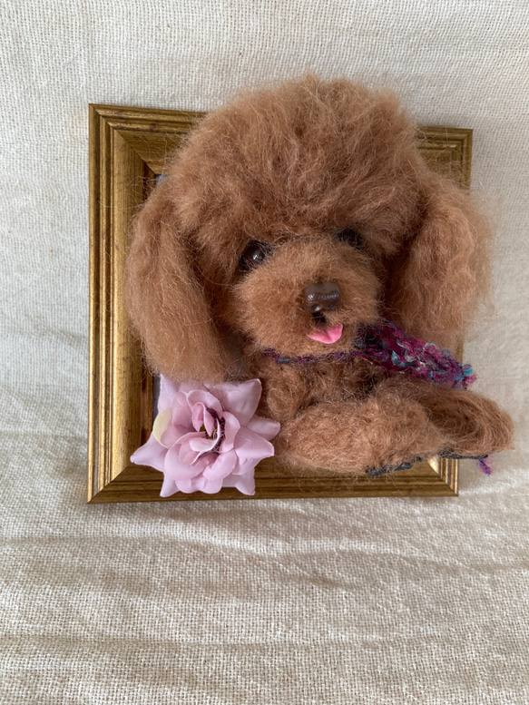 トイプードル 額 羊毛 羊毛フェルト 愛犬 プレゼント 羊毛フェルト