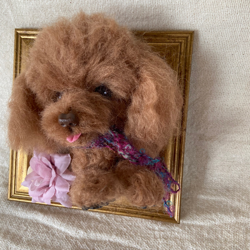 トイプードル 額 羊毛 羊毛フェルト 愛犬 プレゼント 羊毛