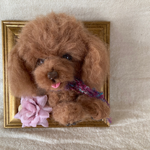トイプードル 額 羊毛 羊毛フェルト 愛犬 プレゼント 羊毛フェルト