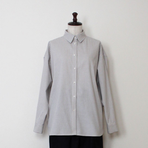 美品 かぐれ 25ss コットンレギュラーシャツ 羽織り ストライプ ゆったり 美品 かぐれ 25ss コットンレギュラーシャツ 羽織り ストライプ