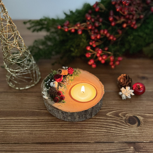 3日以内に発送】＊キャンドル1つ付き＊森のクリスマスキャンドル