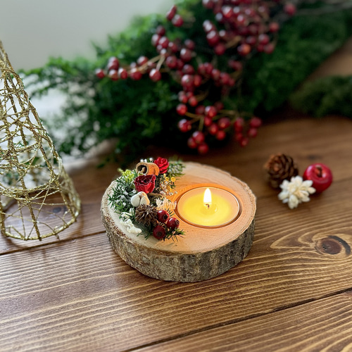 3日以内に発送】＊キャンドル1つ付き＊森のクリスマスキャンドル