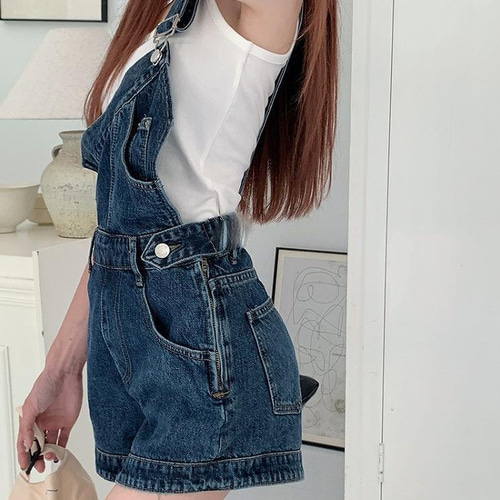 国内最安値！ レディース 大きいサイズ サロペット 春 デニム ショートパンツ サロペット・オーバーオール・オールインワン