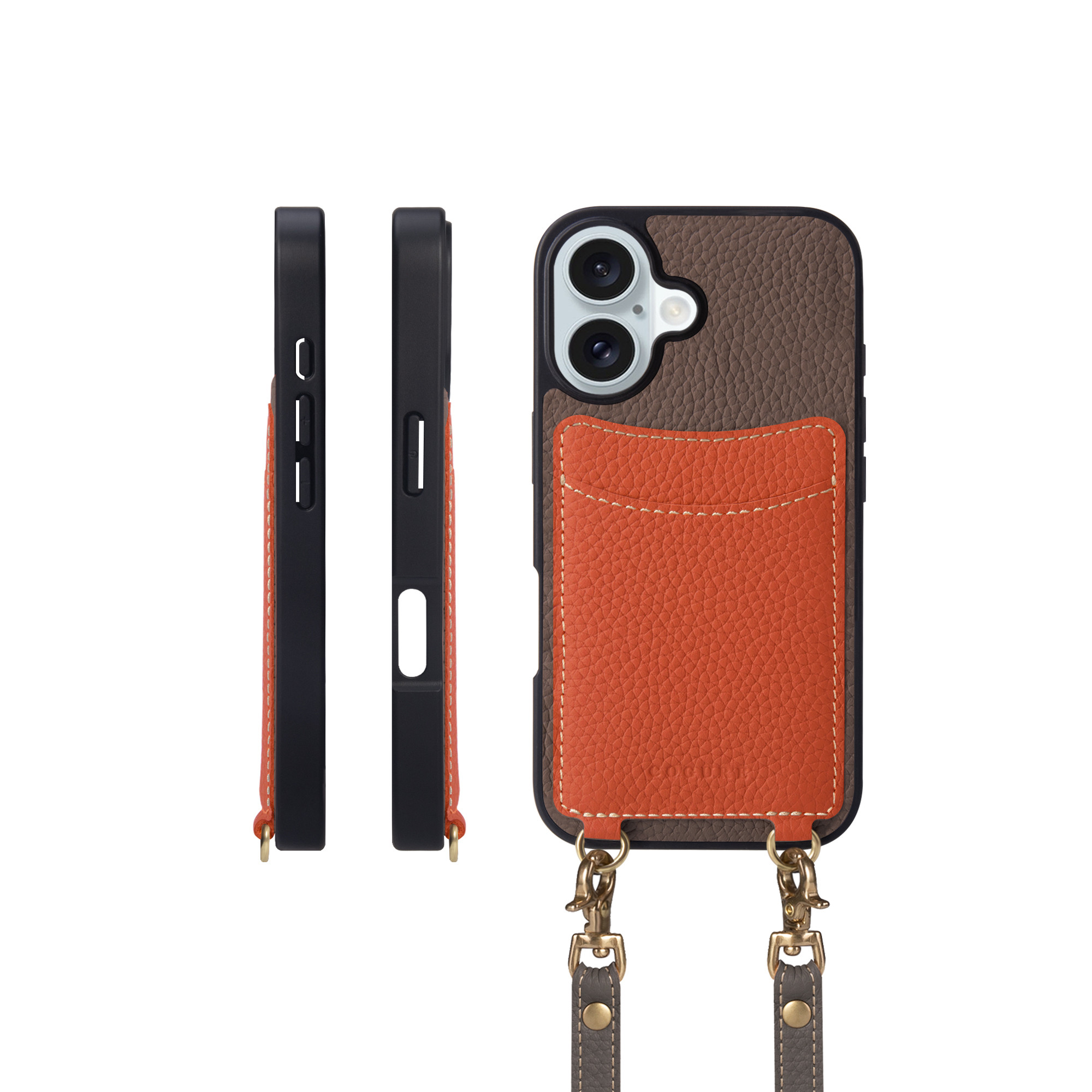 iPhone16 ショルダータイプ本革ケース カード収納ポケット付き＜COPGCS＞