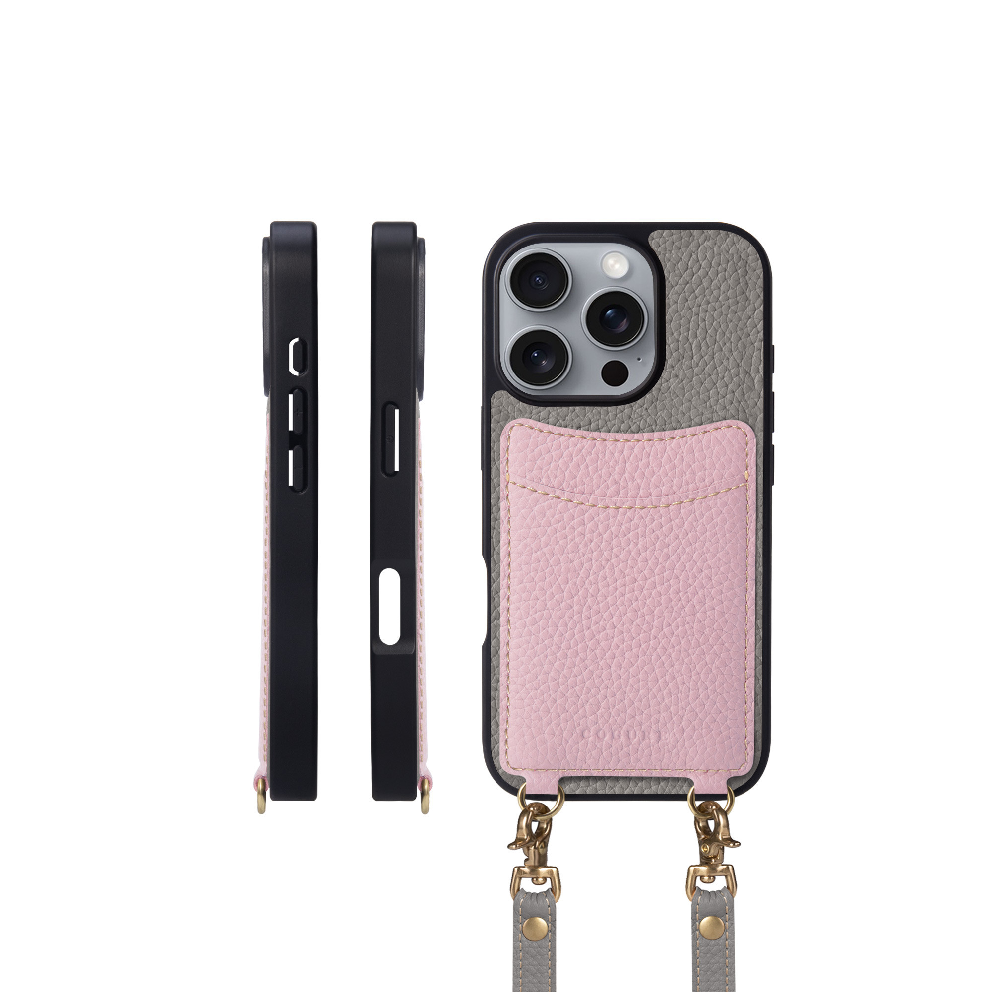 iPhone16Pro ショルダータイプ本革ケース カード収納ポケット付き＜COPGCS＞