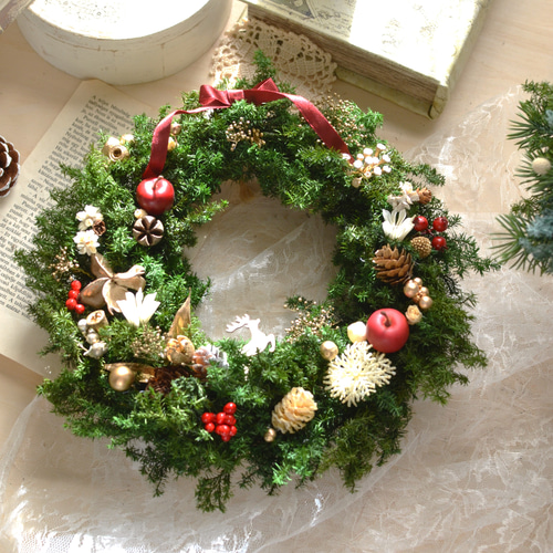 2024モフモフヒムロスギクリスマスリースA 2024モフモフヒムロスギクリスマスリースA ヒムロスギのもふもふリース