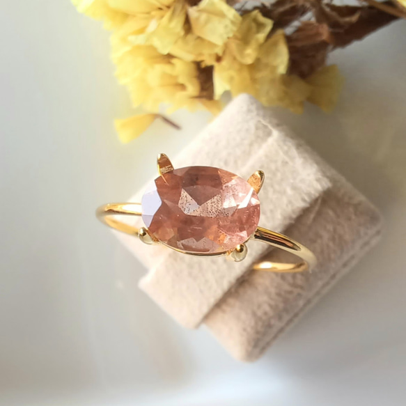 オレゴンサンストーン ラブラドライト 天然石 リング 指輪 ゴールド