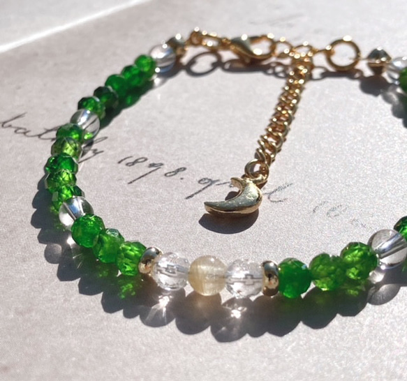 2025年ラッキーカラー】クロムダイオプサイト×ルチルクォーツ 天然石  