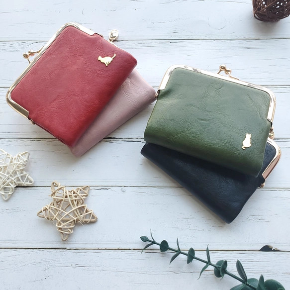 がま口財布 二つ折り財布 ミニ財布 コンパクト財布 折り財布 お財布 小銭入れ レディース 母の日 【S002】 2枚目の画像