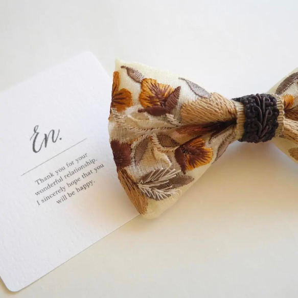 brown 】蝶ネクタイ キッズ用 ベビー用 子供用 大人用 インド刺繍