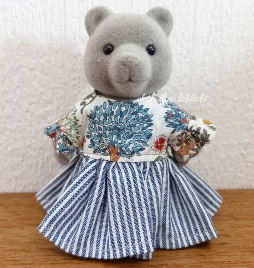シルバニアファミリー☆初期くまさんサイズの着物、巾着♪