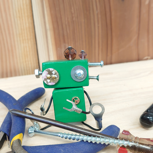 995】木のロボット 木製のロボット ハンドメイド 木製雑貨