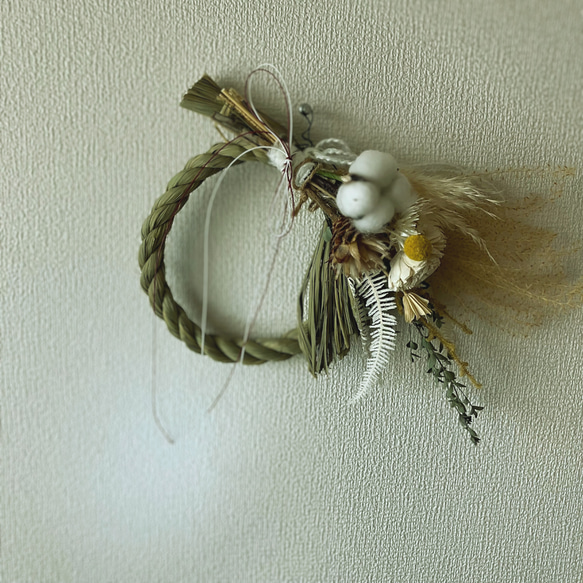 しめ縄 2way ドライフラワー ナチュラル シック 優しい 可愛い