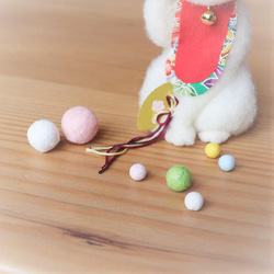 羊毛◆招き猫◆春まり　紫房 4枚目の画像